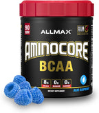 ALLMAX AMINOCORE BCAA Powder for Workout Muscle Recovery & Increased Endurance - Sugar Free, No Fillers 8.18 Grams Bcaas Amino Acids, B Vitamins for Women and Men- 90 Servings | Blue Raspberry, 1035g
