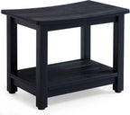 KaimuBench Heavy Duty HDPS Shower Bench Seat, Waterproof Shower Stool for Shaving Legs, Large Poly Lumber Bathroom Chair Seat with Ajustable Feet, Indoor/Outdoor Use, No Maintenance, Black