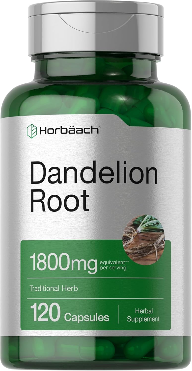 Horbäach Dandelion Root Supplement | 120 Capsules | Non-GMO, Gluten Free