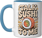 Talk Sushi To Me Ceramic Mug, Blue/White