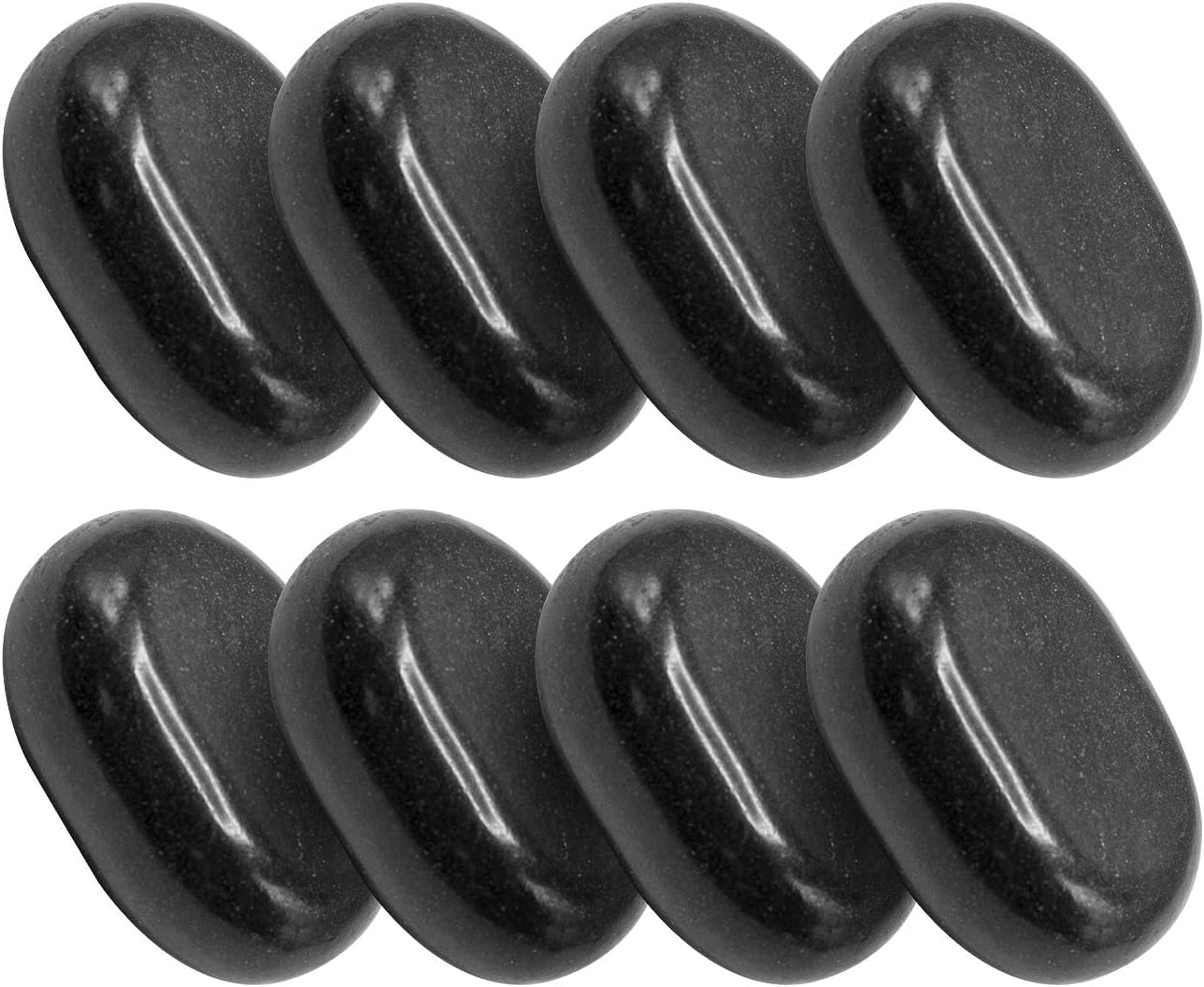 Black Lava Hot Stone Massage Set - Large Oval Stones 3” x 2.2“x 1.1” - Natural Basalt Massage Stones for Relaxation, Spa, Beauty, Salon, and Professional Massage Stone