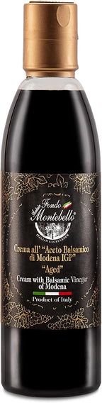 Aged Balsamic Glaze 8.45 fl.oz. (250ml), High Density Balsamic Vinegar Glaze Drizzle, Cream with Balsamic Vinegar of Modena, Sweet Reduction Glaze - Imported from Italy