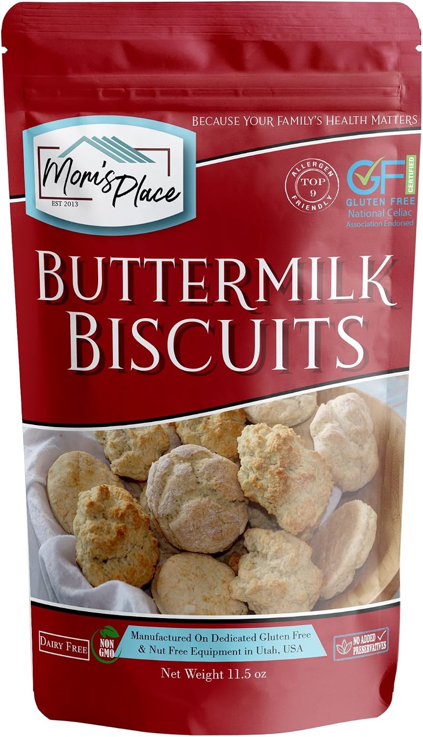 Mom's Place Gluten-Free Buttermilk Biscuit Mix | Dairy Free & Easy to Prepare | Nut Free, Soy Free, Non-GMO | Makes 8-9 Fluffy Biscuits