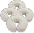 London Linens Pack of 4, Premium Extra Thick 100% Cotton Flannel Massage Tables Face Cradle Covers Cozies Fitted - Includes 4 pcs (Natural)