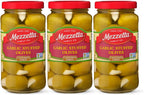 Mezzetta Garlic Stuffed Green Olives Jar Combo Pack - Old-World Halkidiki Greek Olives with Freshly Picked Garlic - Non-GMO, Gluten Free, Keto - 6 oz. Pack of 3