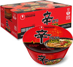 Nongshim Shin Ramyun Bowl Noodles, Spicy Korean Signature Instant Ramyun, Rich Beef Flavored Broth, Quick and Easy, Microwaveable Bowl, 3.03 oz (Pack of 12)