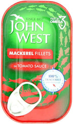 John West Mackerel Fillets in Tomato Sauce (125g) - Pack of 6