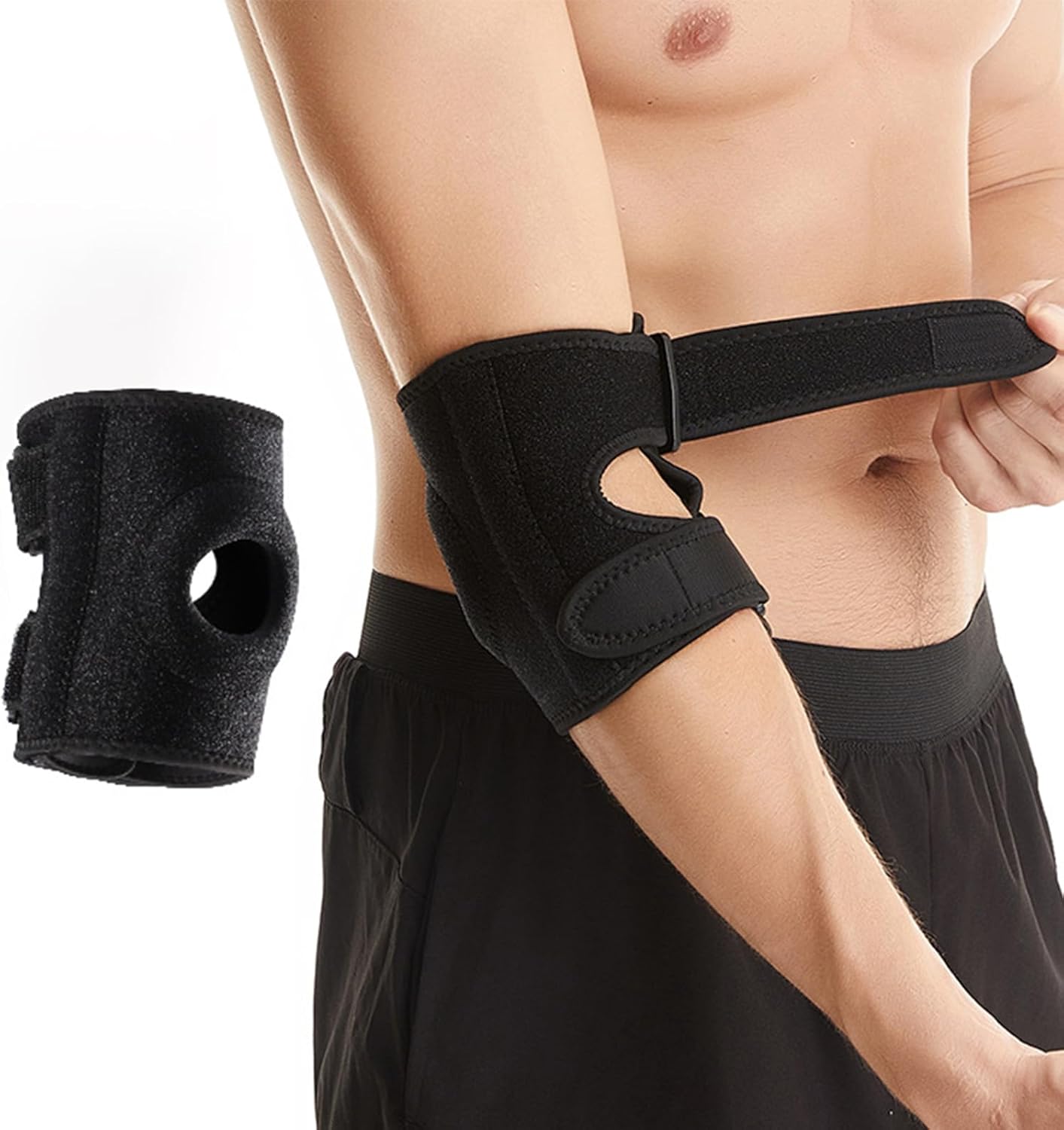 Elbow Brace for Tendonitis & Tennis Elbow Relief, Arthritis Support, Adjustable Compression Sleeve Wrap for Men & Women, Sports Injury Recovery, Golfer’s Elbow, Bursitis, Sprains/Strains Pain Relief