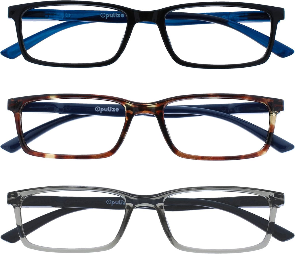OPULIZE BLU Blue Light Blocking Reading Glasses for Women Men, Cool Round Frame with Anti-Glare, UV and Eyestrain Protection