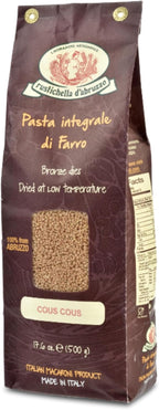 Rustichella d'Abruzzo Farro Couscous, Stone Ground Whole, Nutty Flavor & Chewy Texture, Award-Winning Pasta, Easy to Cook, 500g