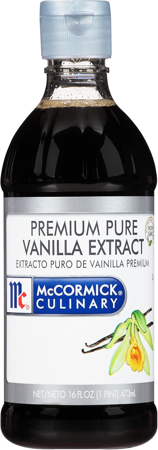 McCormick Culinary Pure Vanilla Extract, 16 fl oz - One 16 Fluid Ounce Vanilla Extract Flavor for Baking Cakes, Cookies, Custards, Icing, Drinks and More