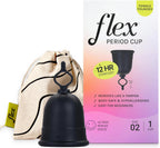 Flex Cup Starter Kit (Full Fit - Size 02) | Reusable Menstrual Cup + 2 Free Menstrual Discs | Pull-Tab for Easy Removal | Tampon + Pad Alternative | Lasts up to 10 Years | Capacity of 3 Super Tampons