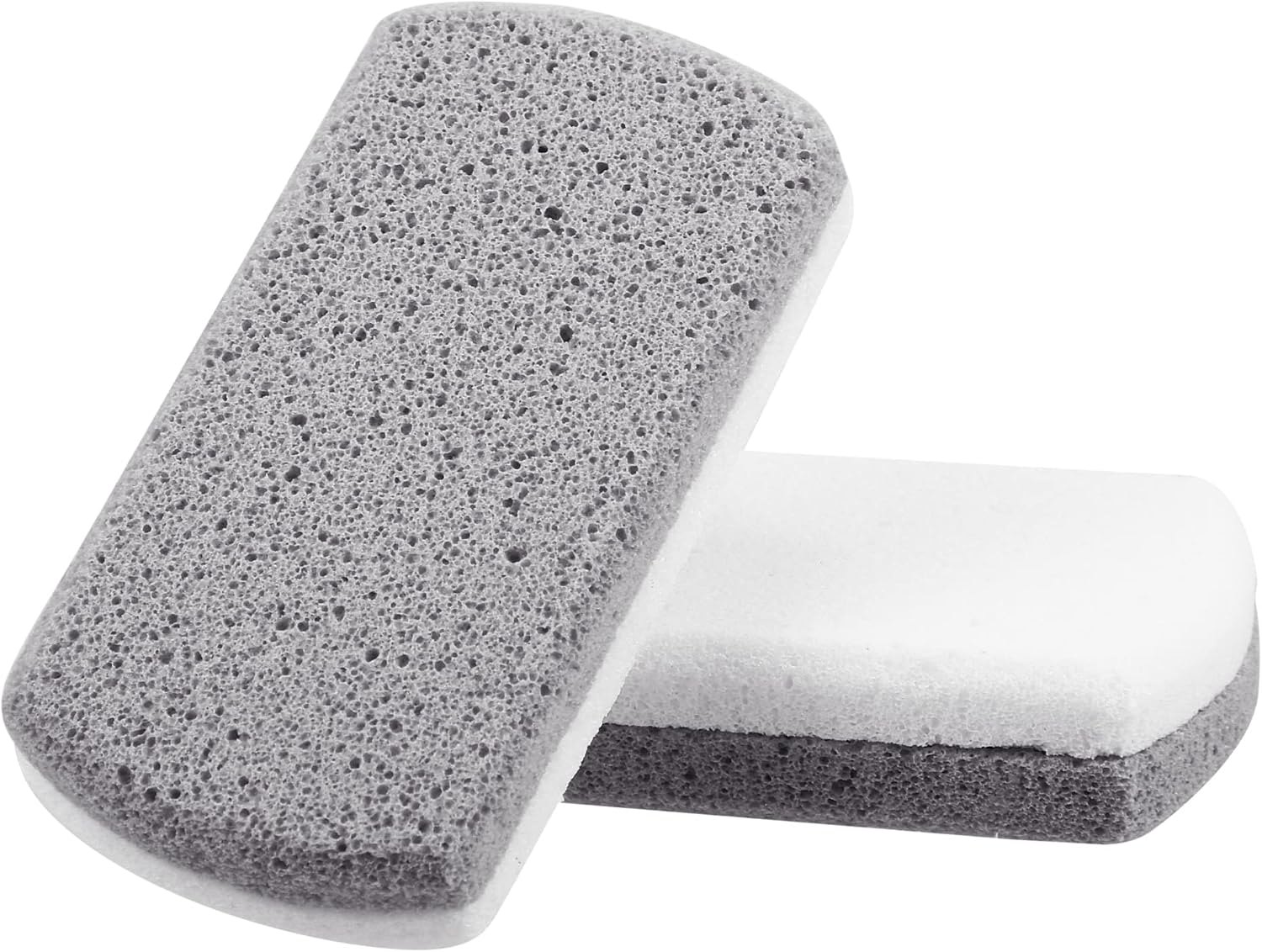 2 Pcs Foot Care Exfoliating Scrub Stone, Double Sided Fine and Coarse Pumice Stone, Foot File, Grey White