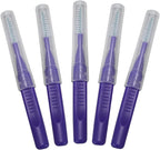 Premium Quality Interdental Brushes for Interproximal Cleaning, Professional Interdental Cleaners, Tight Teeth, Pkg of 100, ProxyBrush, by Vivid (X-Mas Tree, 0.8mm, Purple)