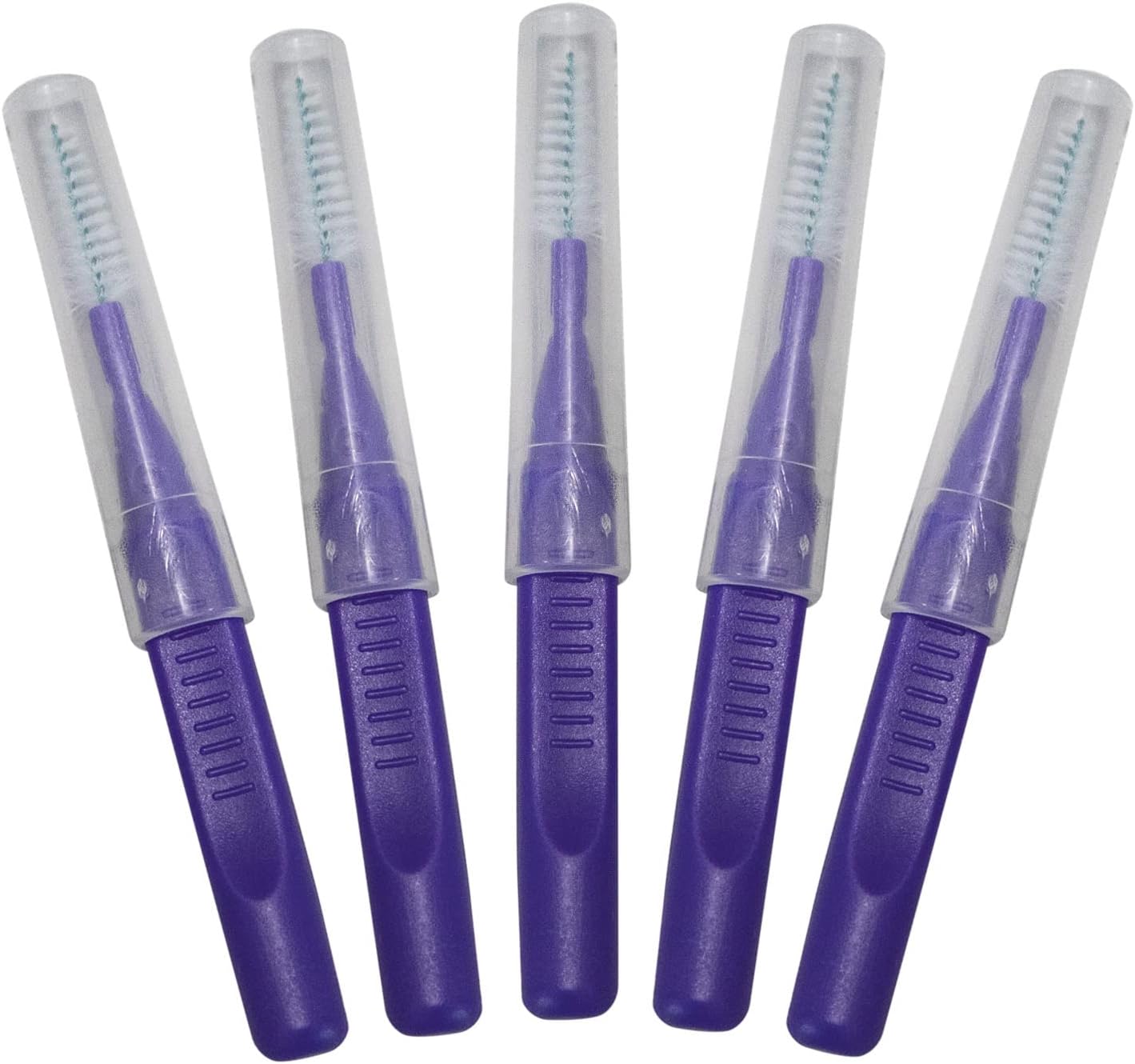 Premium Quality Interdental Brushes for Interproximal Cleaning, Professional Interdental Cleaners, Tight Teeth, Pkg of 100, ProxyBrush, by Vivid (X-Mas Tree, 0.8mm, Purple)