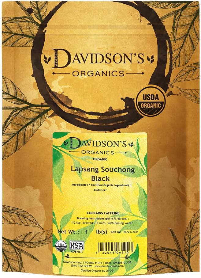 Davidson's Organics, Lapsang Souchong Black, Loose Leaf Tea, 16-Ounce Bag