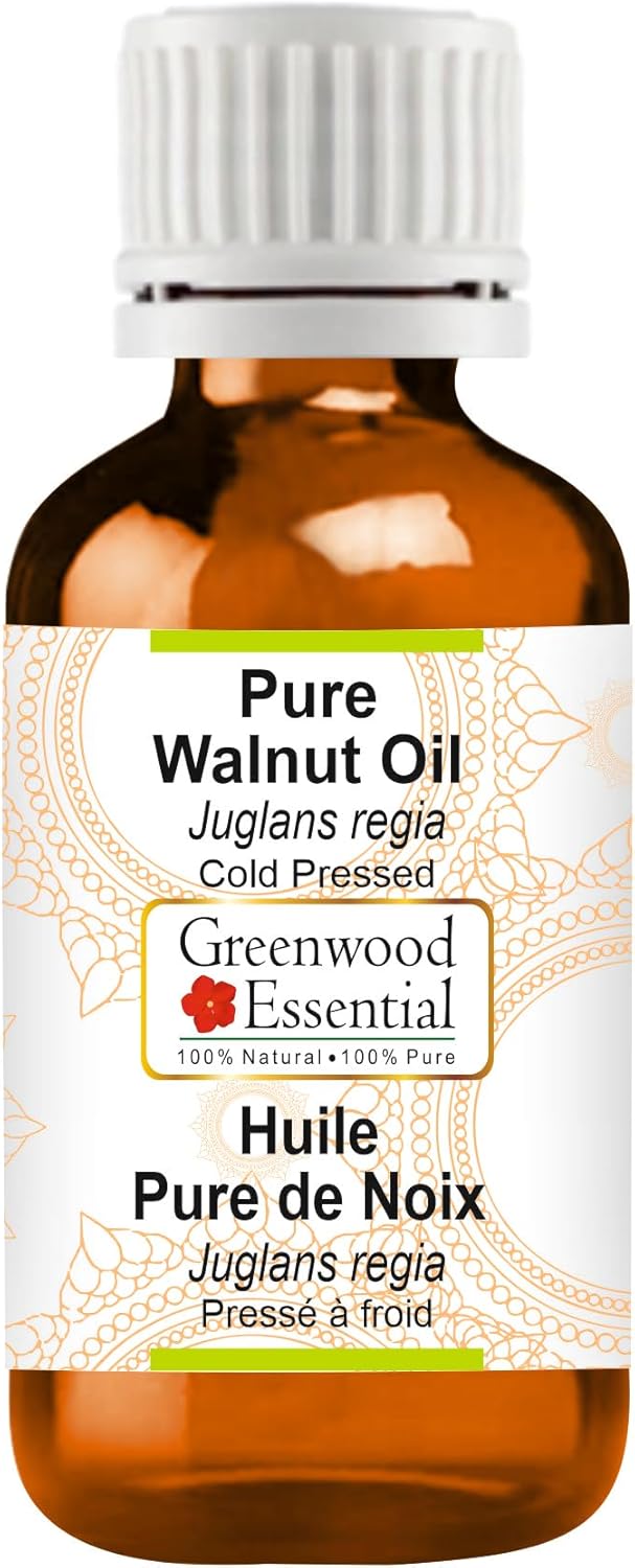 Greenwood Essential Pure Walnut Oil (Juglans regia) Cold Pressed 10ml (0.33 oz)