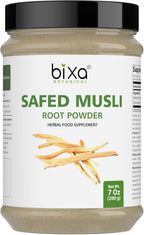 bixa BOTANICAL | Safed Musli Powder | Chlorophytum Borivilianum | Steam Treated Ayurvedic Root | Vegan | Non GMO | Clean Label | Strength and Vitality Support | 7 oz 200 g