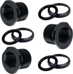 3 Pcs Thread Protector, 1/2 x 28 Convert to 5/8x24 with Crush Washer Steel, (Black)