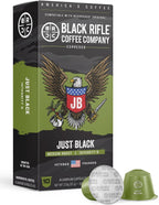 Black Rifle Coffee Company 30ct Just Black Espresso Capsules – Medium Roast, Nutty, Milk Chocolate & Vanilla, OriginalLine Compatible