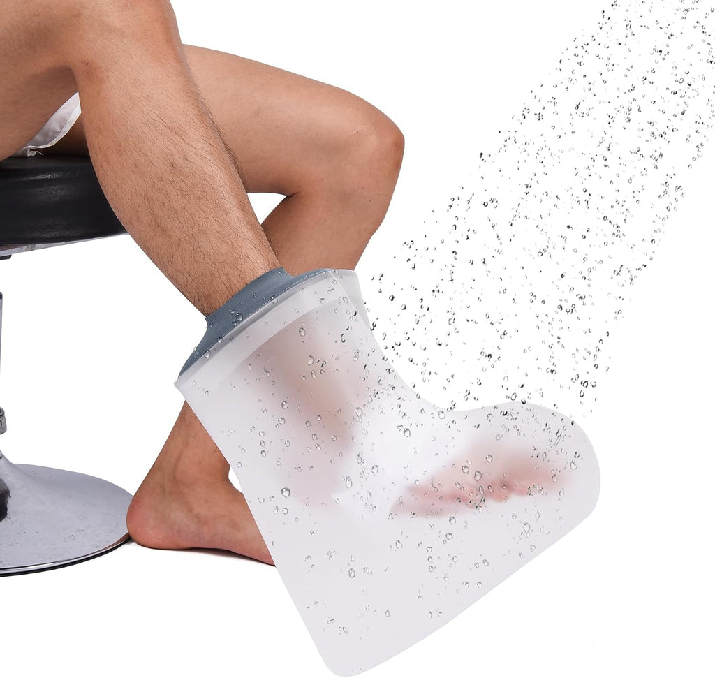 Waterproof Cast Cover for Shower Ankle Wound Protector Bath Adult Watertight Cast Bag Showering for Surgery Foot, Ankle, Burns Reusable (A-Foot)