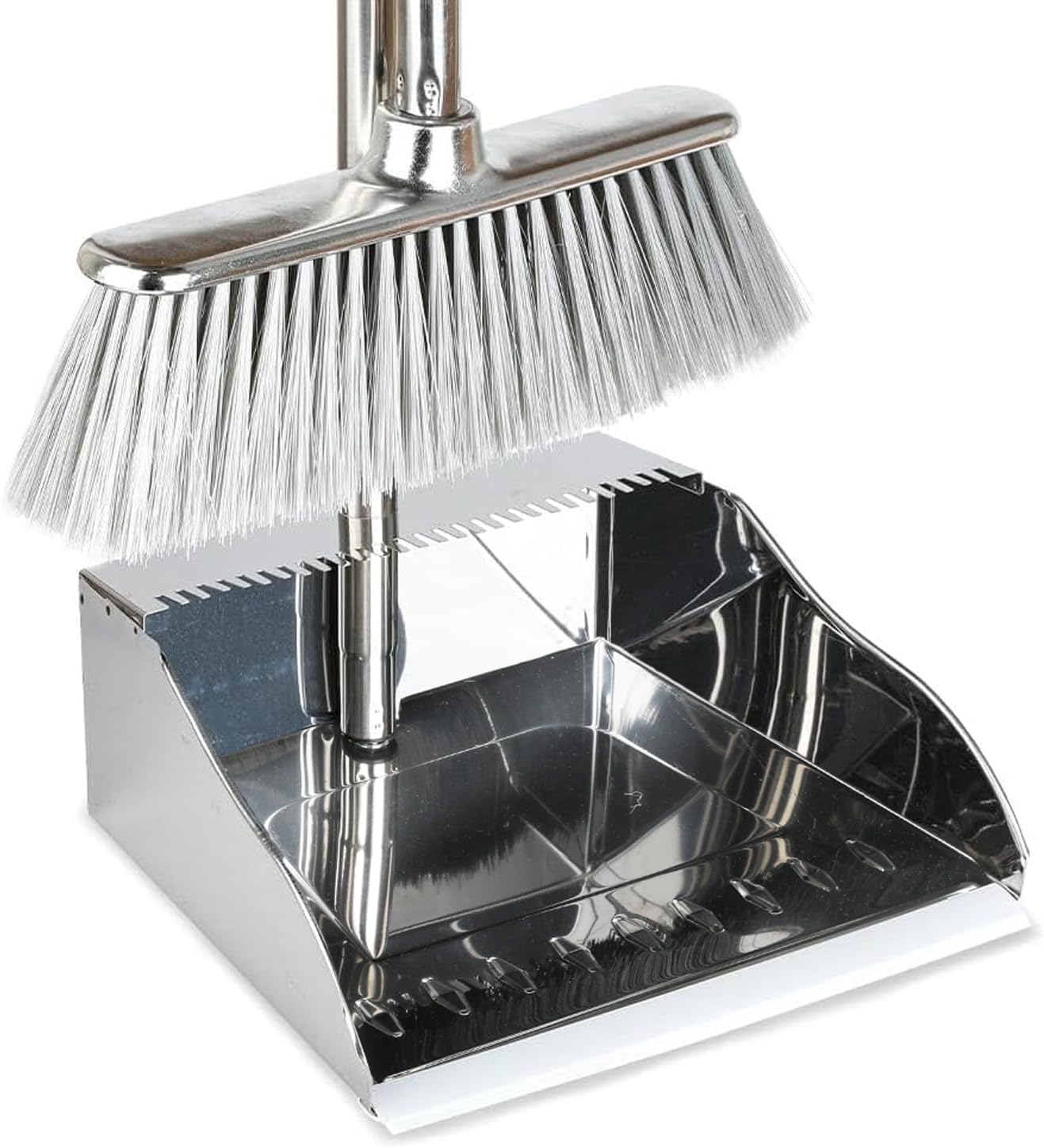 Indoor Soft Bristles Broom and Dustpan Angle Sweeping Dustpan and Broom with Long Handle for Kitchen Hardwood Floor Cleaning (Broom and Dustpan)