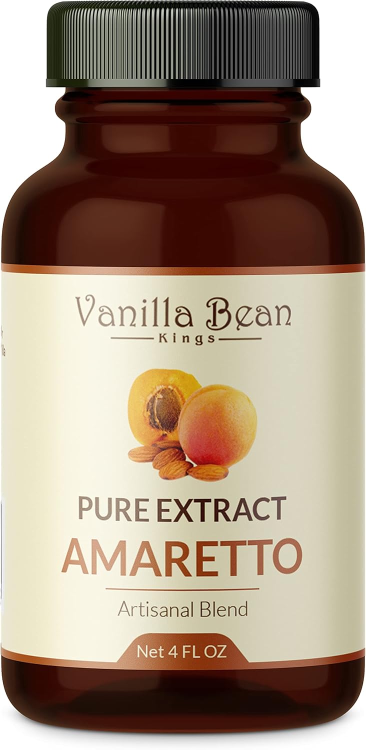 Pure Amaretto Extract for Baking and Flavoring - 4 OZ - Premium Quality Natural Flavors for Baked Goods, Desserts, & Cooking
