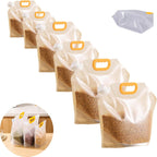 6pcsFood Storage Bags, Grain Moisture-proof Sealed Bag,Stand Up Food Bags Large Reusable Sealed Bag with Handle and Cap BPA Free (2X1.5L+2X2.5L+2X5L)