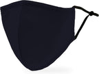 WEDDINGSTAR 3-Ply Adult Washable Cloth Face Mask Reusable and Adjustable with Filter Pocket - Navy
