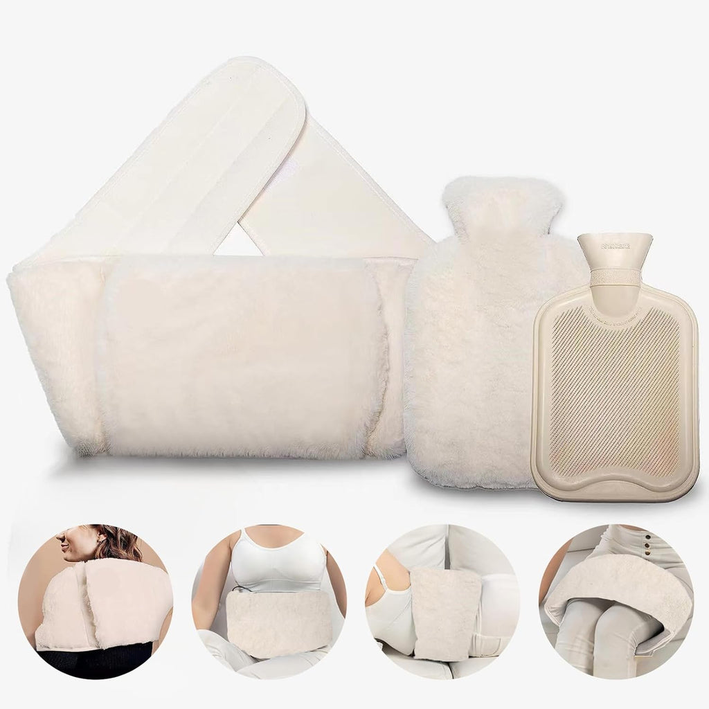 Multifunctional hot Water Bag Belt 1.5L Large hot Water Bag, Extended 130cm Heating Belt Relieve Fatigue and Pain,Suitable for hot and Cold compresses on Legs, Waist, Neck and Back