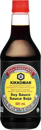 Kikkoman Soy Sauce – Traditionally Brewed, Healthy and Authentic, Gluten-Free, Pleasant Smell, Ideal for Seasoning Different Cuisines – 20 Oz, Pack of 1