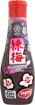 Japanese Umeboshi Plum Paste with Shiso (8.8 oz/250g) - Pickled Plum, Gluten Free, Vegan, Plum Sauce Asian, Japanese Food, Onigiri, Sushi, Yakitori, Sashimi, Umeboshi Paste - Kinjirushi Wasabi
