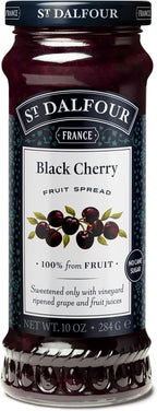 St. Dalfour Black Cherry Fruit Spread - 10oz - 100% from Fruit, No Artificial Ingredients, Non-GMO, No Cane Sugars, All Natural, Made in France