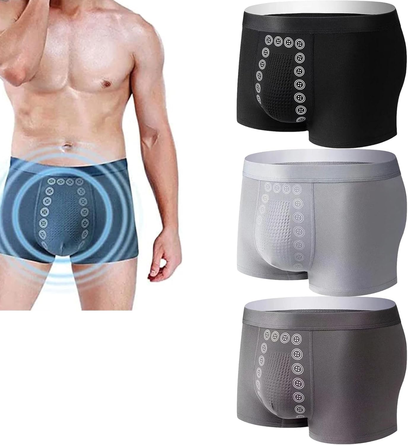 Men's Massage Magnetic Therapy Underwear,Men's Underwear Boxer Briefs,Magnetic Therapy Energetic Men Pants