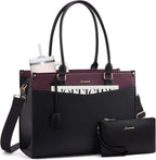 LOVEVOOK Laptop Bag for Women, 2-in-1 Tote Purse with Clutch & Cup Holder, Waterproof Briefcase for Work Travel