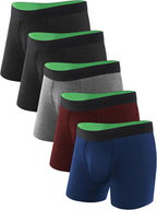 TIICHOO Washable Incontinence Underwear for Men Regular Absorbency Incontinence Boxer Briefs with Fly 5 Pack
