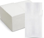 MT Products White Dinner Napkins - Premium Airlaid Disposable Paper Hand Towels - 1/6 Fold (12" x 17") Napkins for Weddings & Parties (Pack of 100) - Made in USA