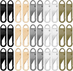 30pcs Detachable Zipper Repair Kit - Metal Zipper Pull Tabs for Luggage, Clothing, Backpacks, Boots, Purse (Black+Silver+Grey+Gold+Bronze)