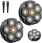 2 pcs Half of the 6 Blade Magnetic Replacement Shaving Head， Head shaver replacement heads