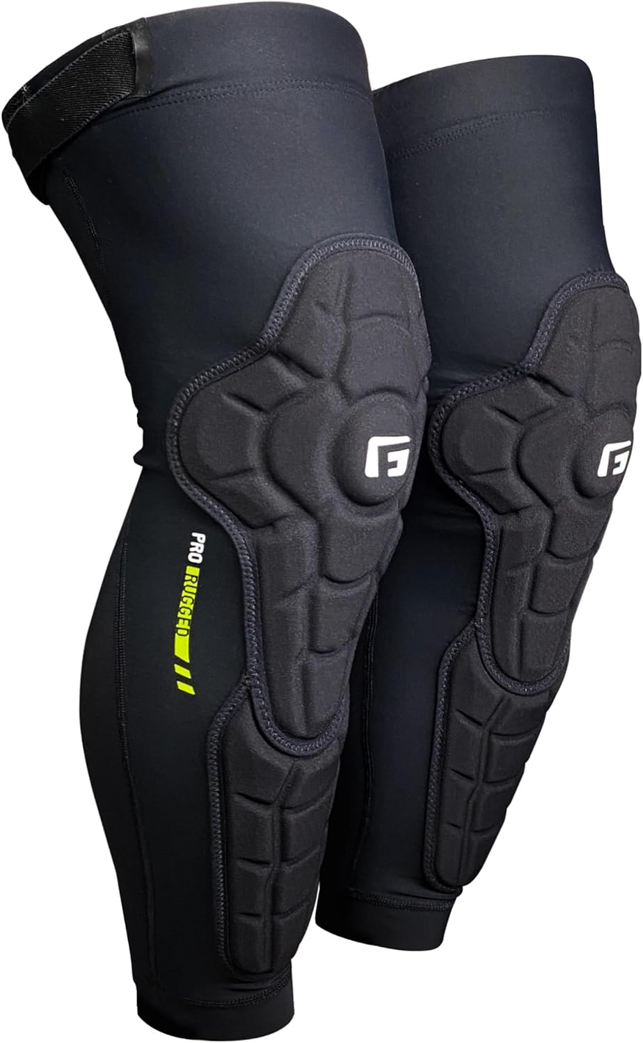 G-Form Pro-Rugged 2 Knee-Shin Guard - Comfortable - Protective Knee-Shin Guards with Pads for Biking & Cycling - Durable Compression - Black, Adult Large