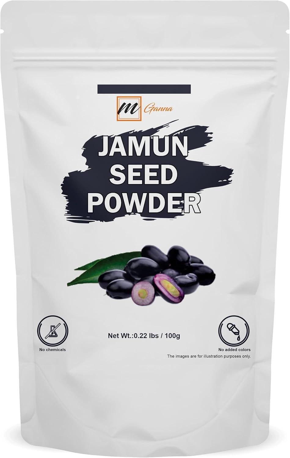 100% Natural Jamun Seed Powder | 0.22 LBS / 100 GMS | Eugenia Jambolana Powder for Skin and Health Care
