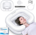 Inflatable Shampoo Basin - Portable Shampoo Bowl, Hair Washing Basin for Bedridden, Disabled,Injured, Hair Wash Tub for Dreadlocks and at Home Sink Washing (White)