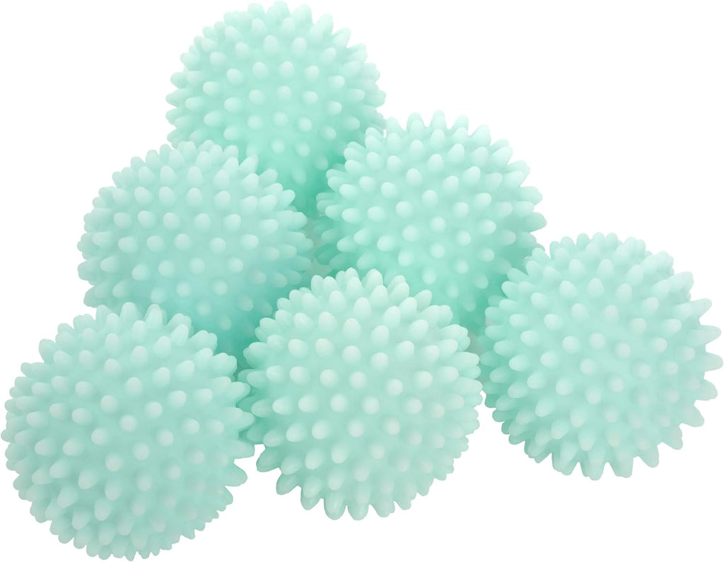 S&T INC. Reusable Plastic Dryer Balls, Fabric Softener for Laundry, Blue, 2.5 in, 6 Pack