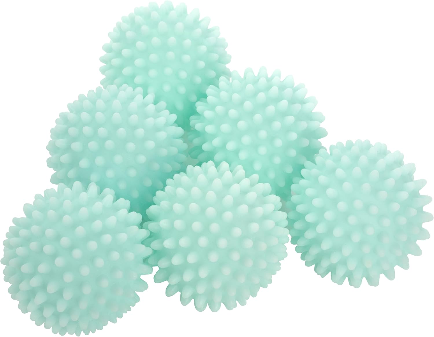 S&T INC. Reusable Plastic Dryer Balls, Fabric Softener for Laundry, Blue, 2.5 in, 6 Pack