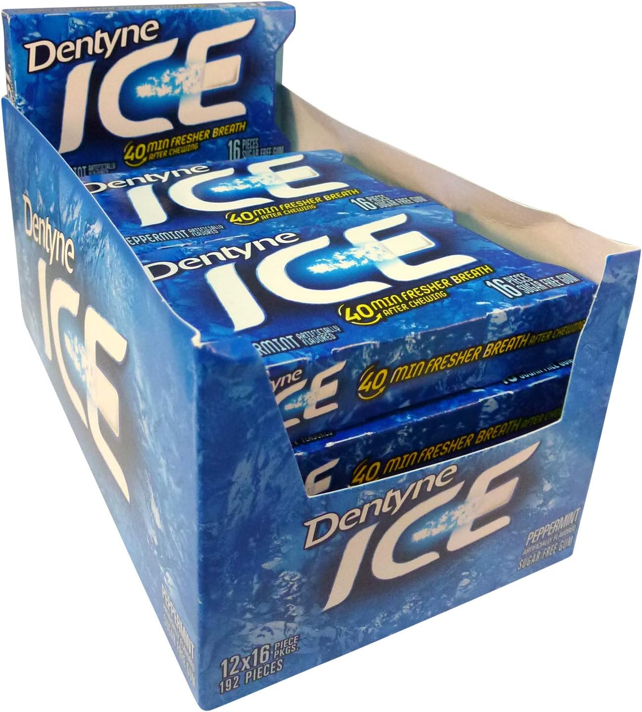 Dentyne Ice Gum Club Pack, Peppermint, 16 Pieces, 12 Count , 192 Pieces Total