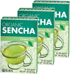Eden Organic Sencha Green Tea, Japanese, Uji Cha, 16 Unbleached Manila Tea Bags/Box (3-Pack)