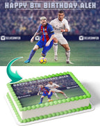 Ronaldo Messi Edible Cake Image Topper Birthday Cake Banner 1/4 Sheet