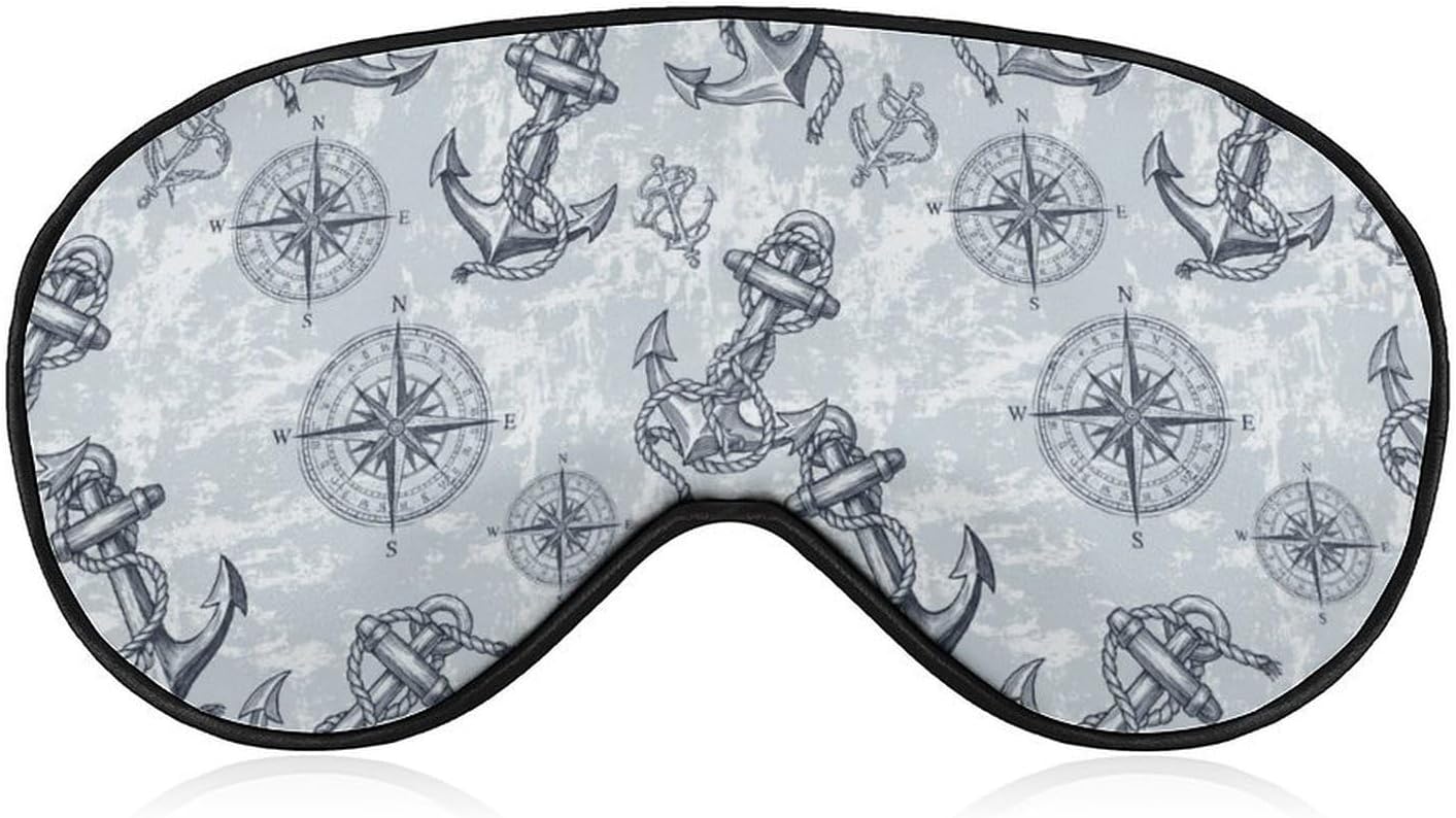 Sleep Mask,Anchor Rope Nautical Eye Masks with Adjustable Strap for Sleeping,Block Light Eye Sleep Shade Cover for Women Men