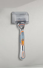 Bathroom Razor Holder, Space-Saving Bathroom Storage Rack, self-Adhesive Waterproof Hook, can Hold Razors of Brands, Grey