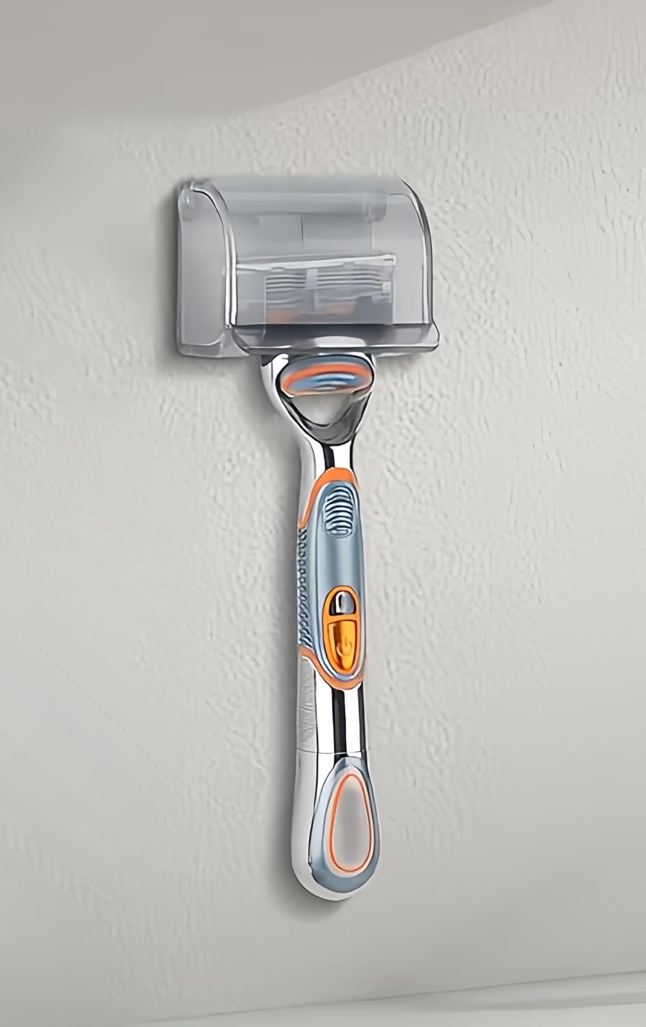 Bathroom Razor Holder, Space-Saving Bathroom Storage Rack, self-Adhesive Waterproof Hook, can Hold Razors of Brands, Grey